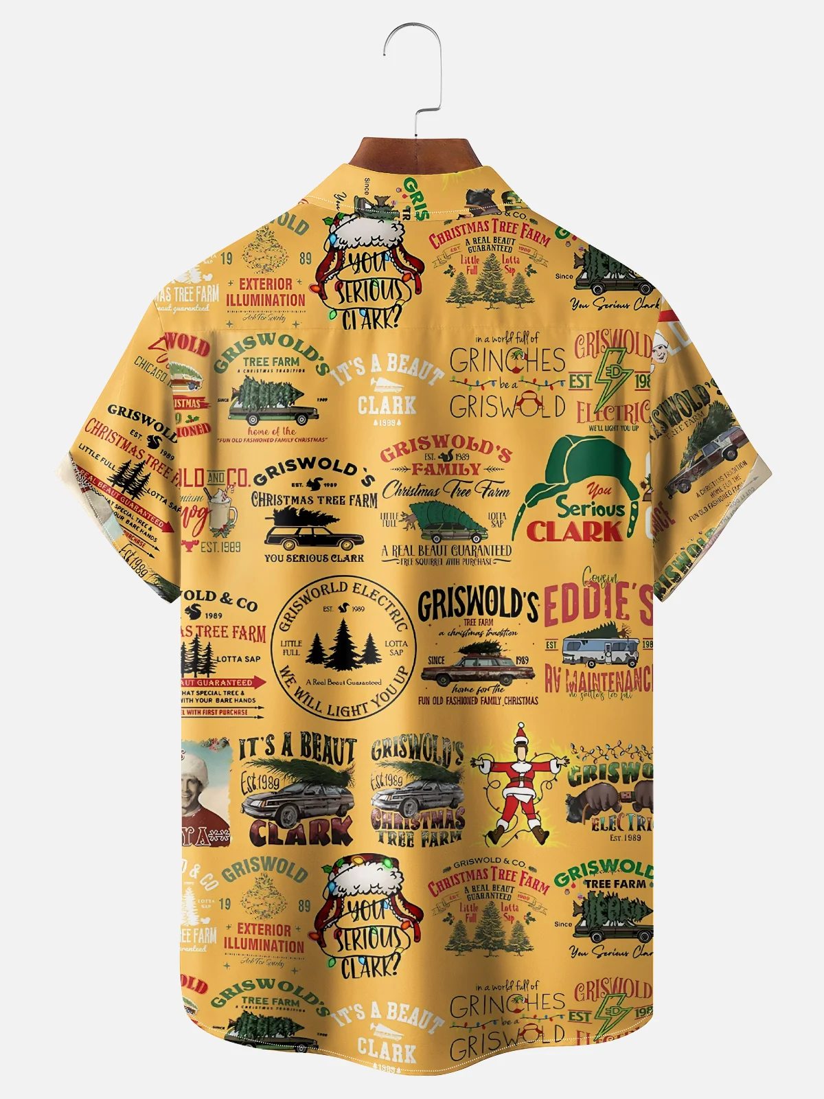 Moisture Wicking Christmas Griswold Chest Pocket Hawaiian Shirt