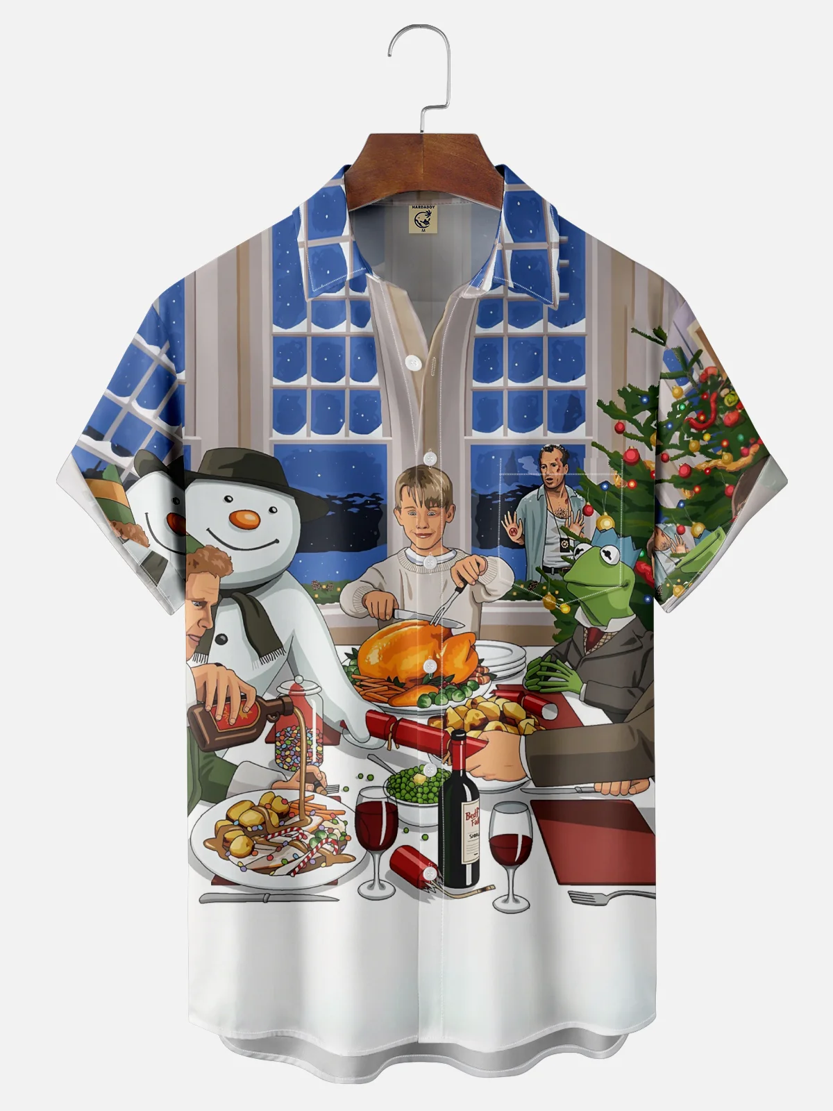 Moisture Wicking A Humorous Christmas Party Dress Die Hard Chest Pocket Hawaiian Shirt.