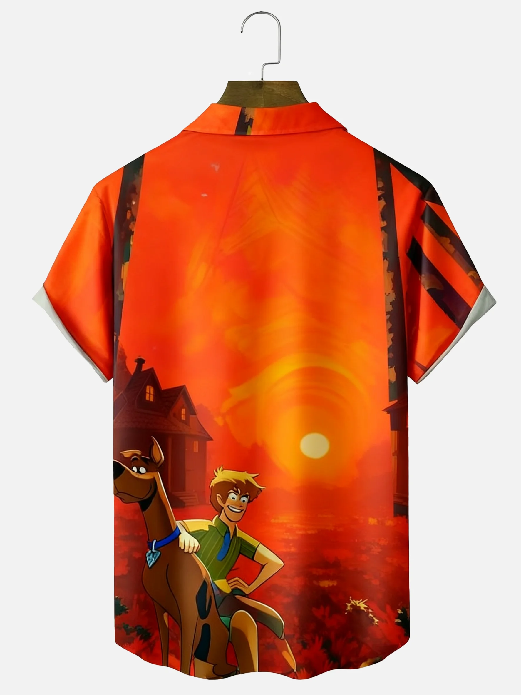 Moisture-wicking Cartoon Dog Chest Pocket Casual Shirt