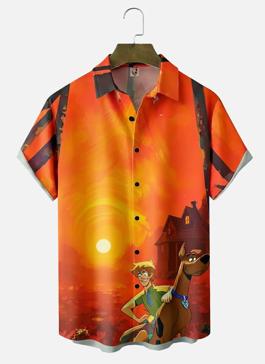 Moisture-wicking Cartoon Dog Chest Pocket Casual Shirt