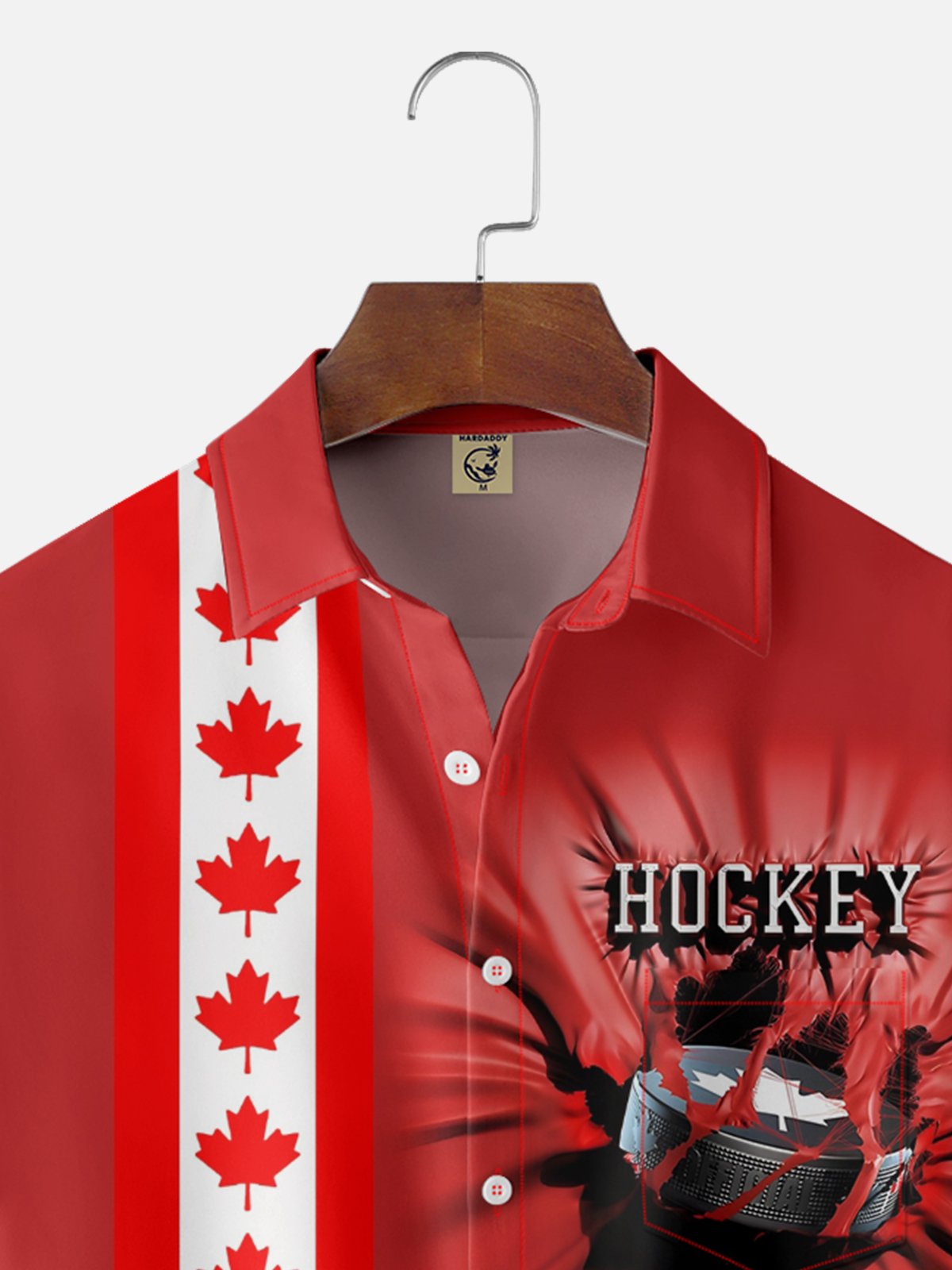 Moisture-wicking Canada Hockey Maple Leafs Chest Pocket Bowling Shirt