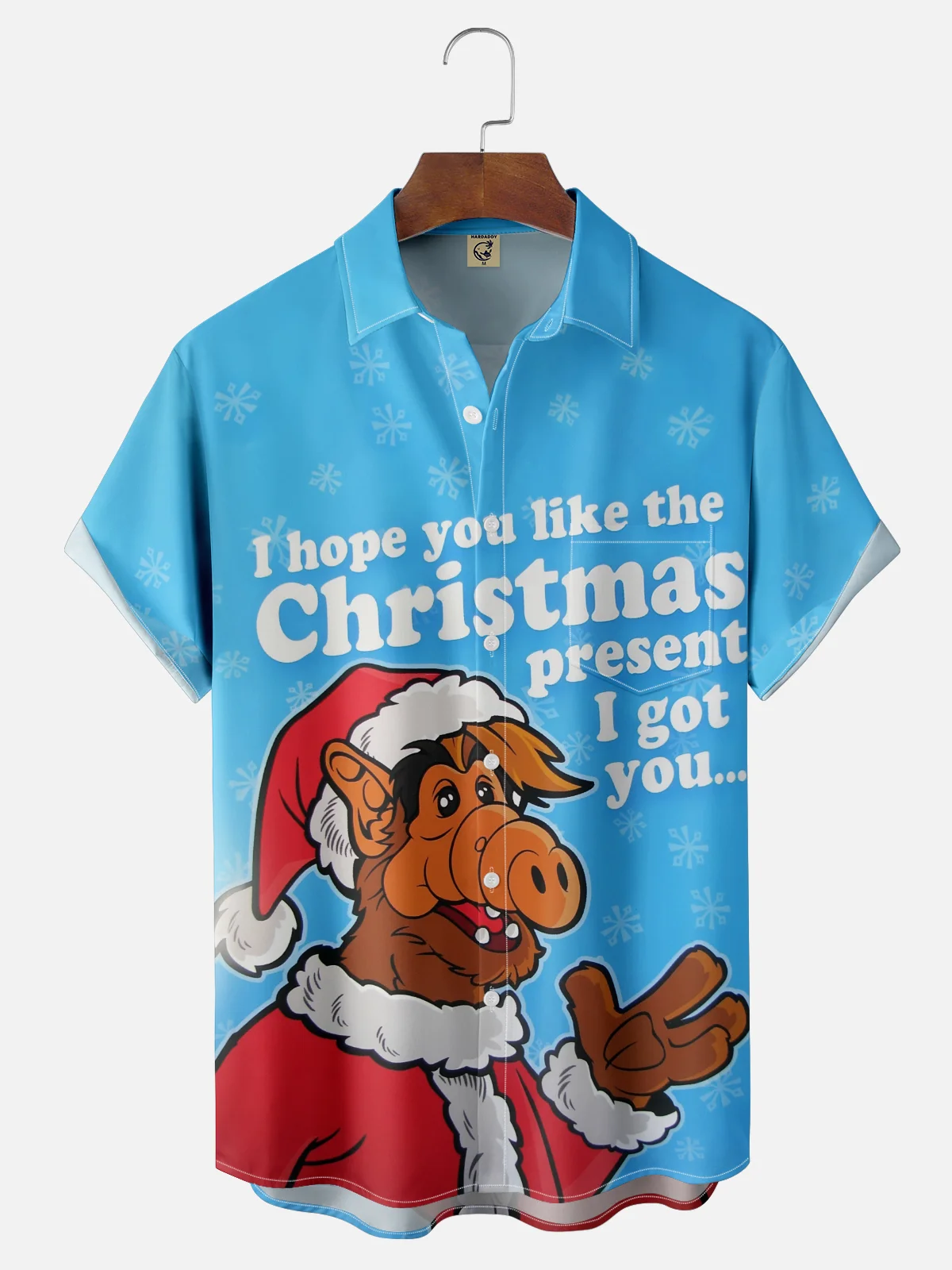 Moisture-wicking Christmas Aliens Chest Pocket Casual Shirt