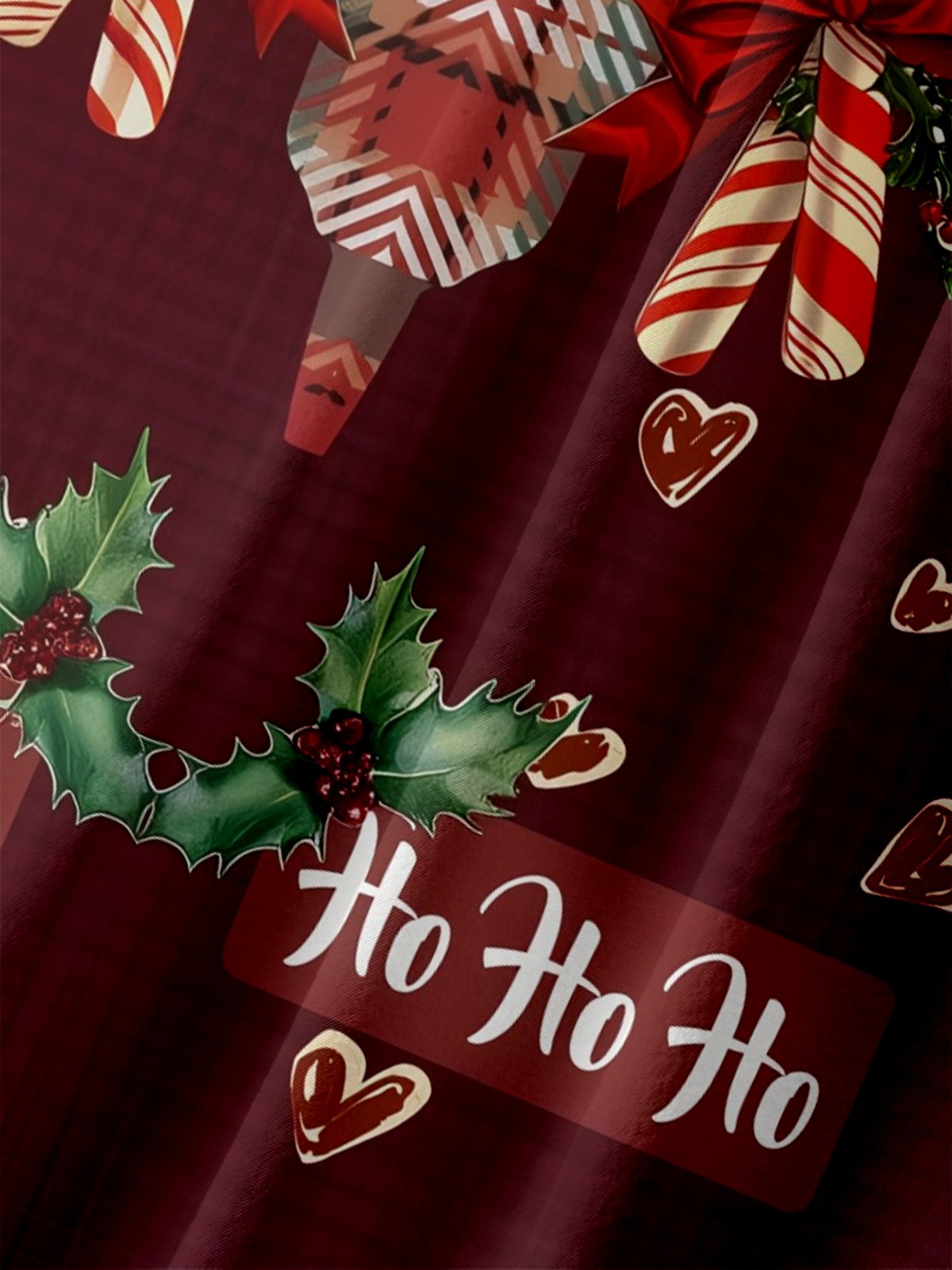 Moisture-wicking Christmas Candy Cane Plaid Chest Pocket Casual Shirt