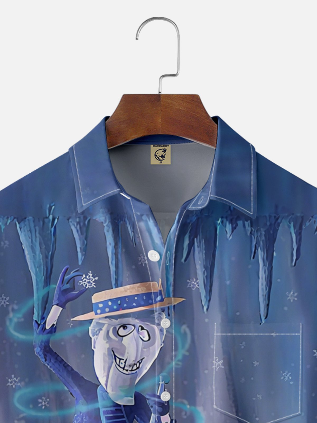 Moisture-wicking Christmas Brother Snowflake Chest Pocket Casual Shirt