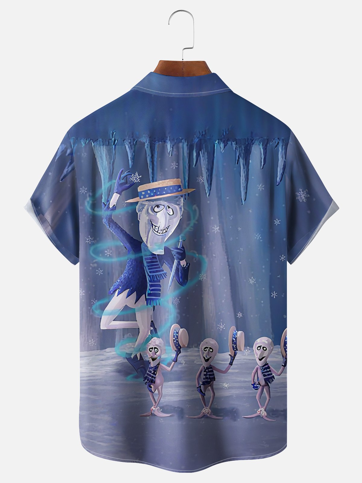 Moisture-wicking Christmas Brother Snowflake Chest Pocket Casual Shirt