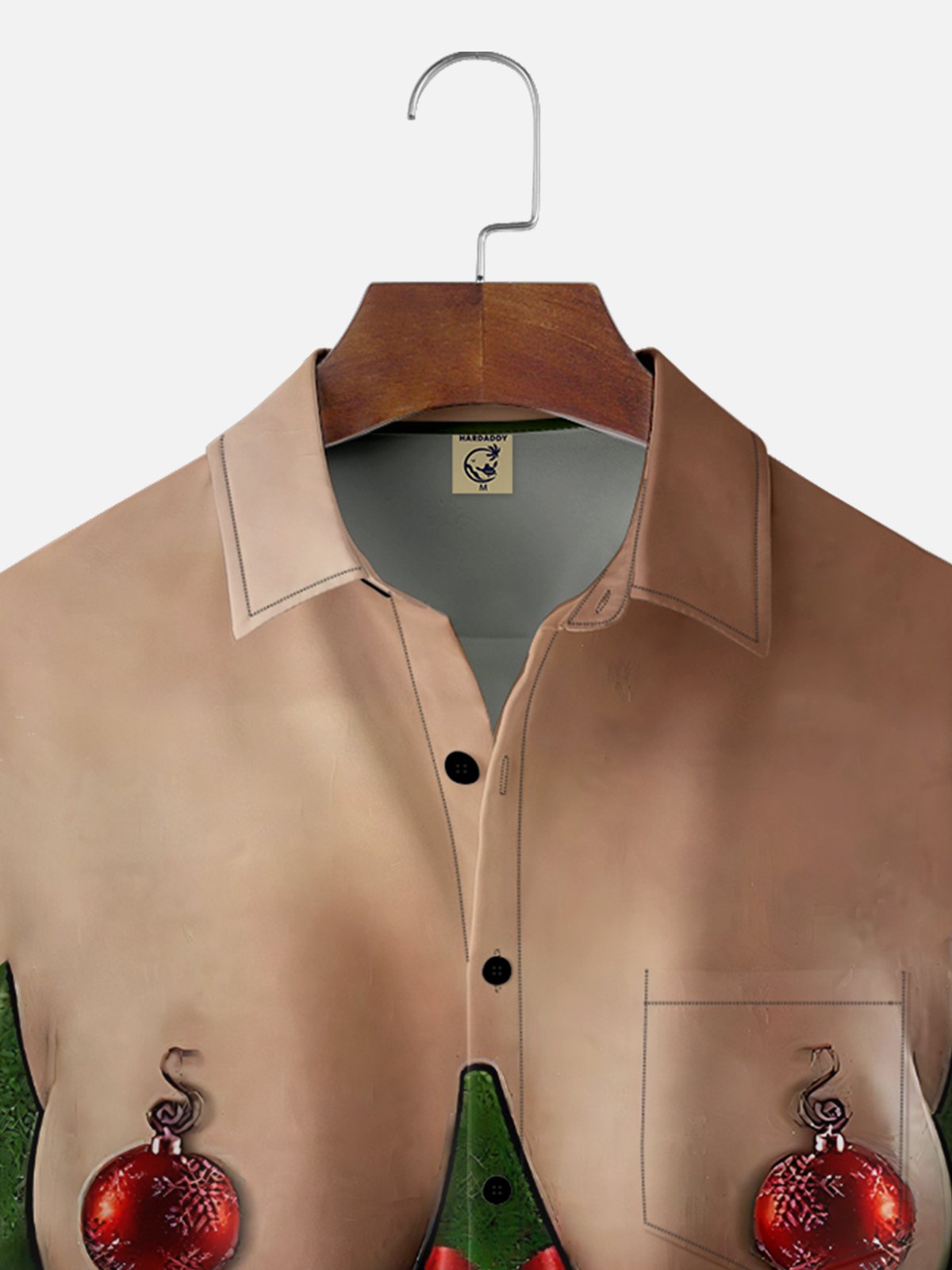 Tall Size Moisture-wicking Christmas Funny Ugly Shirt Chest Pocket Casual Shirt