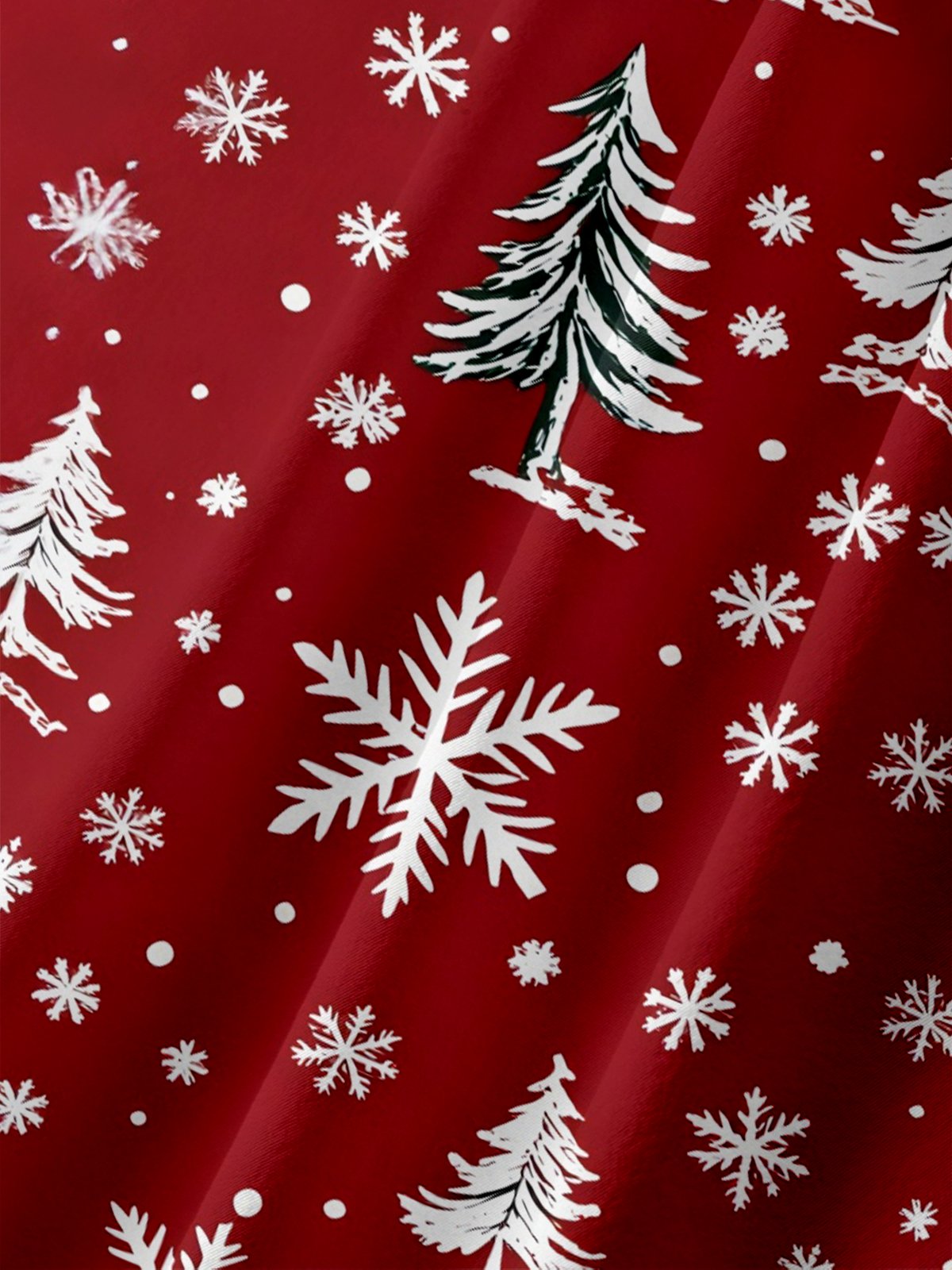 Moisture-wicking Christmas Tree Snowflake Chest Pocket Holiday Shirt