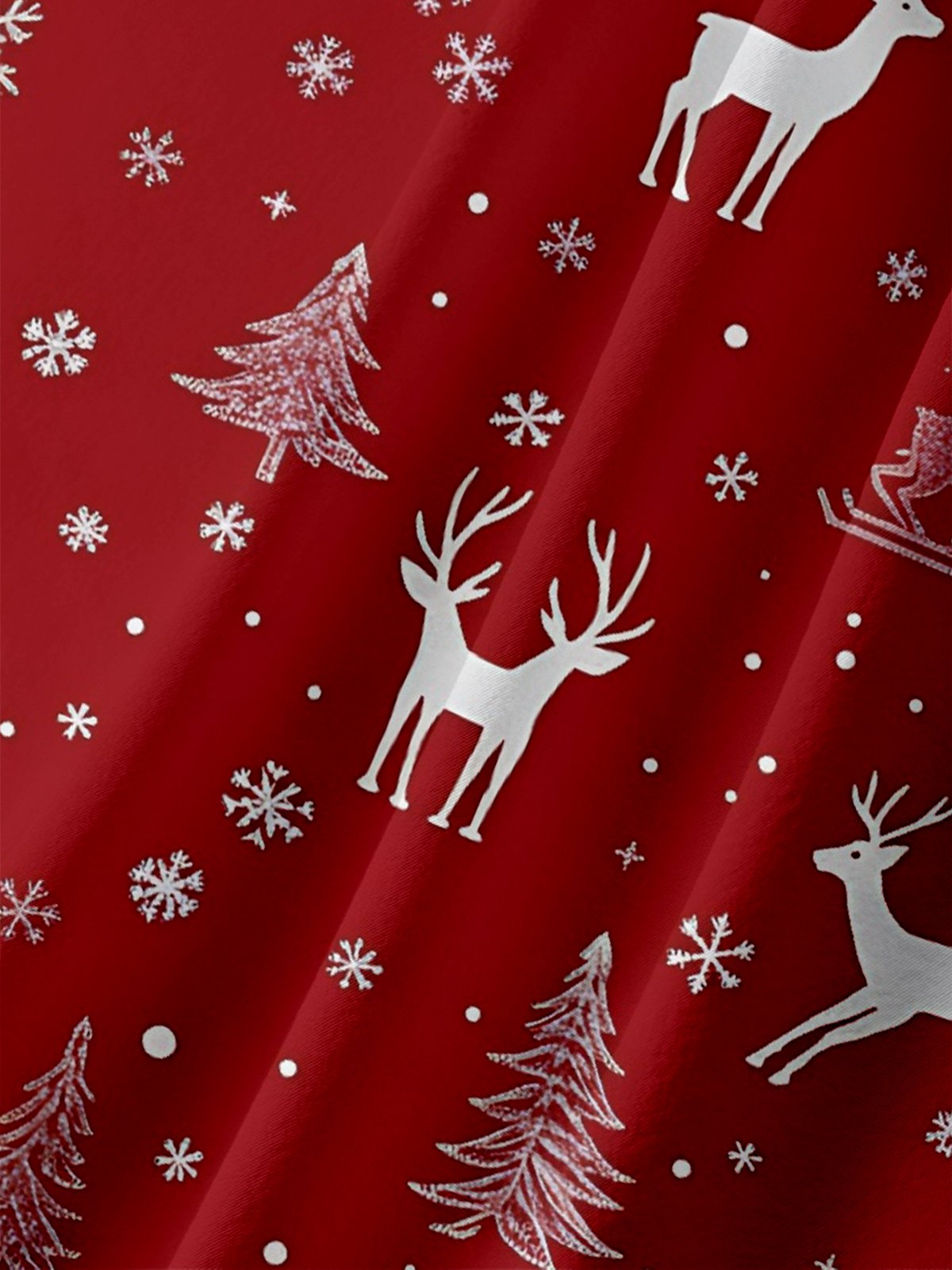 Moisture-wicking Christmas Reindeer Chest Pocket Casual Shirt