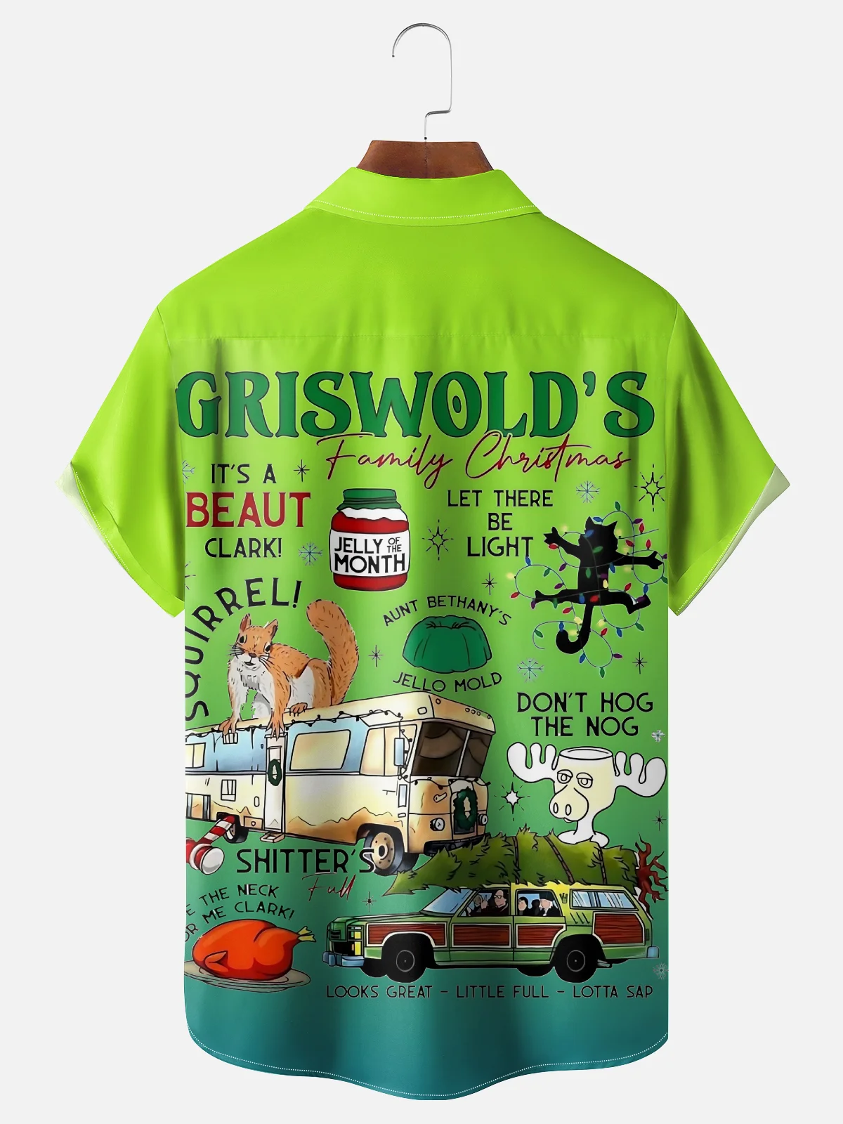 Moisture Wicking Christmas Griswold Chest Pocket Hawaiian Shirt