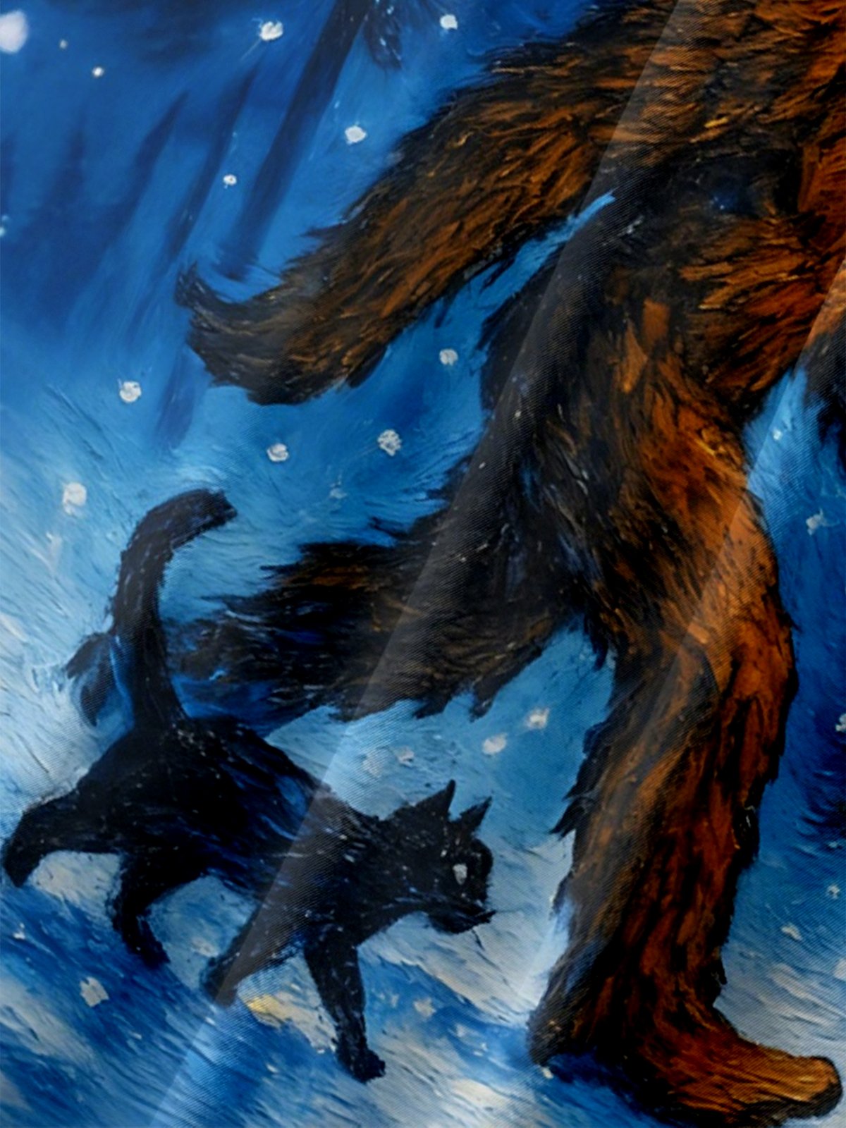 Moisture Wicking Christmas Starry Night Bigfoot Chest Pocket Hawaiian Shirt