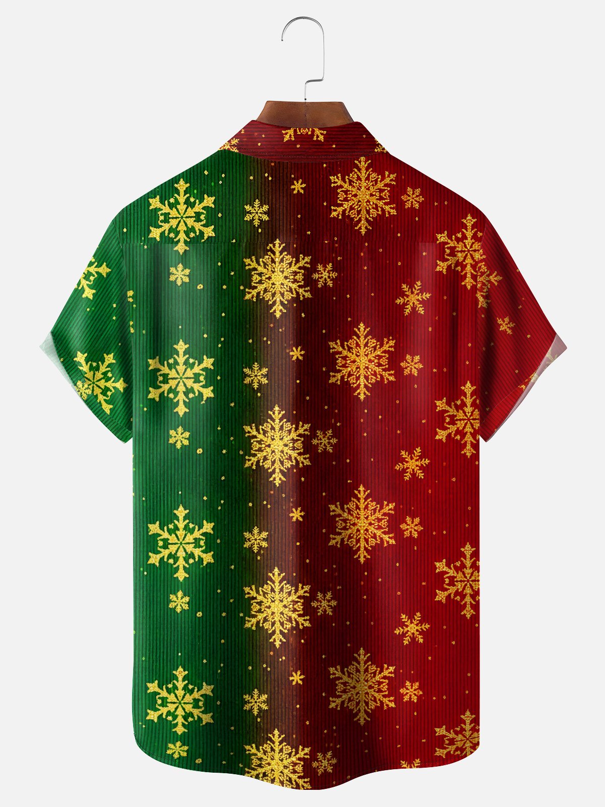 Moisture-wicking Christmas Snowflake Chest Pocket Casual Shirt