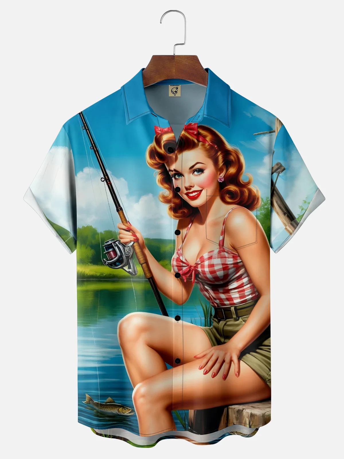 Moisture Wicking Fishing Vintage Style Chest Pocket Hawaiian Shirt