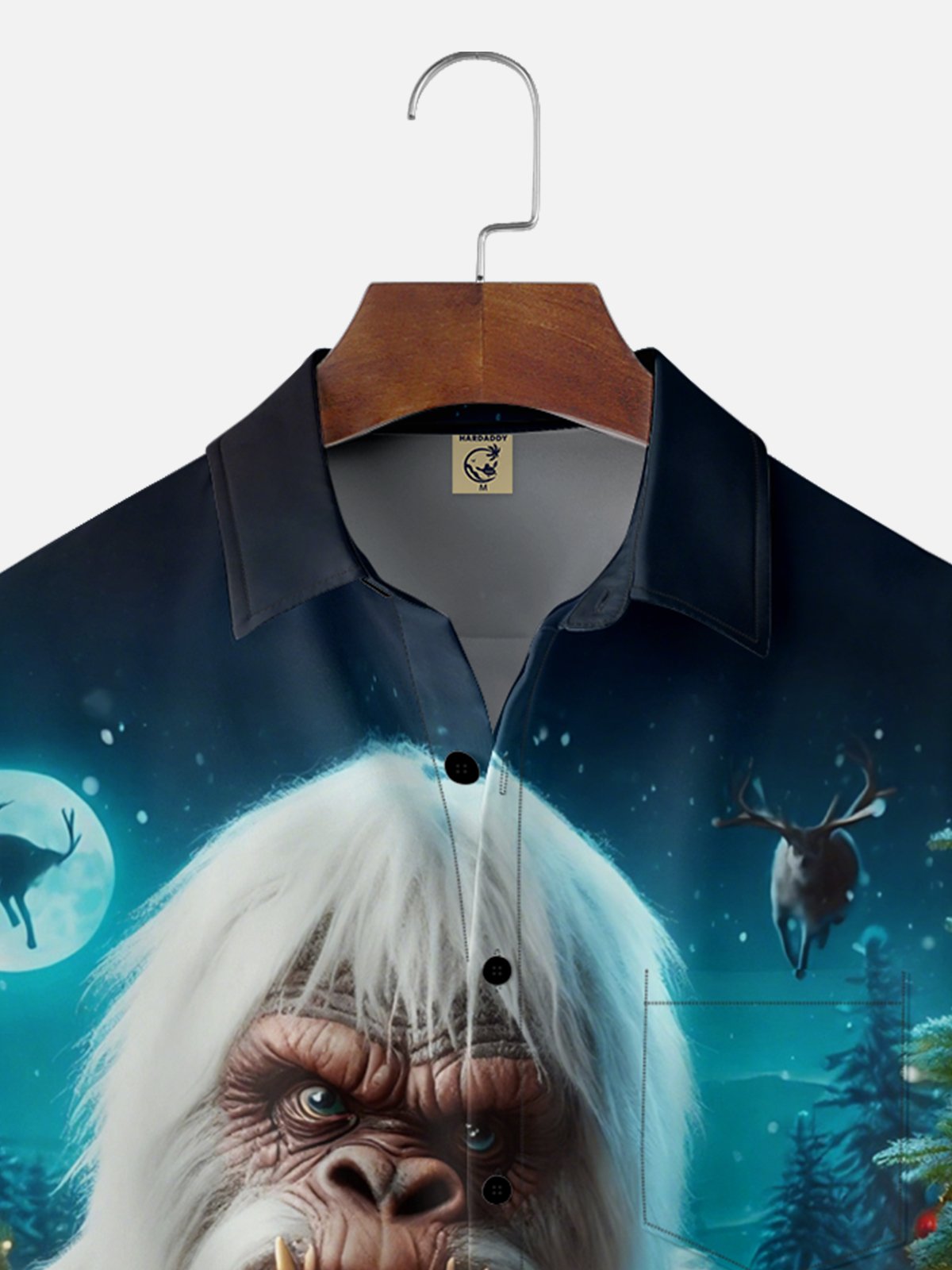 Moisture-wicking Christmas Snowman Santa Claus Chest Pocket Casual Shirt