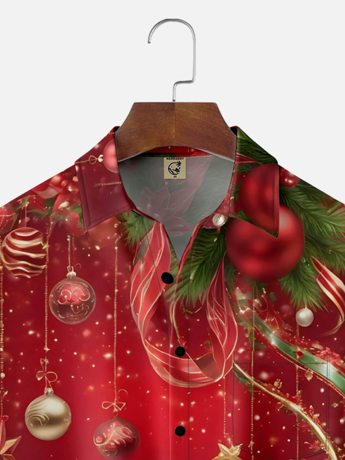 Moisture-wicking Christmas Art Christmas Tree Decorations Chest Pocket Casual Shirt