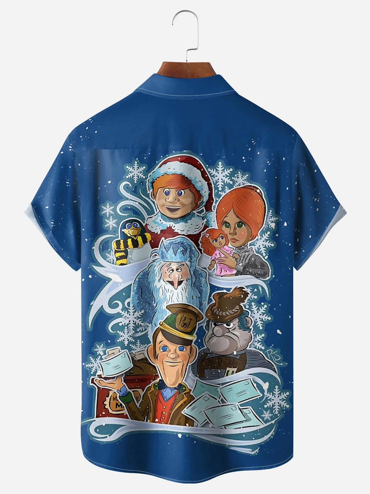 Moisture Wicking Merry Christmas Santa Claus Is Comin' to Town Chest Pocket, Hawaiian Shirt