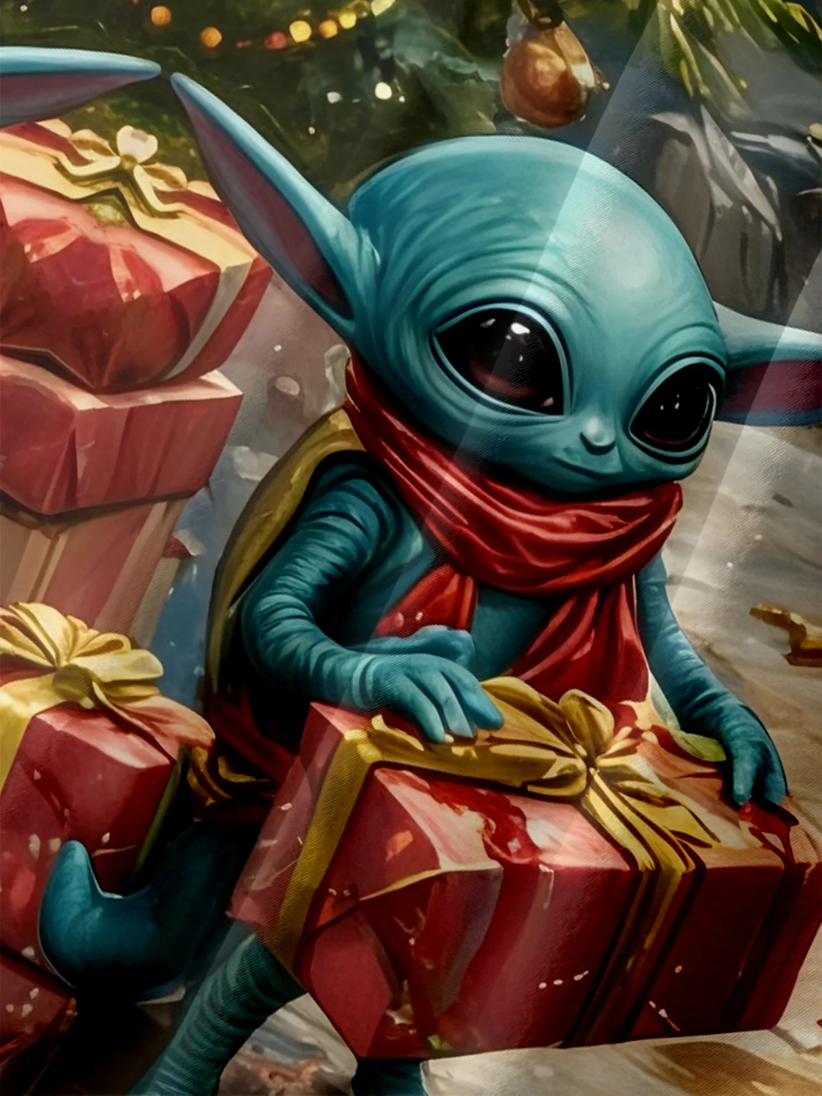 Moisture-wicking Christmas Santa Claus Alien Gifts Chest Pocket Casual Shirt