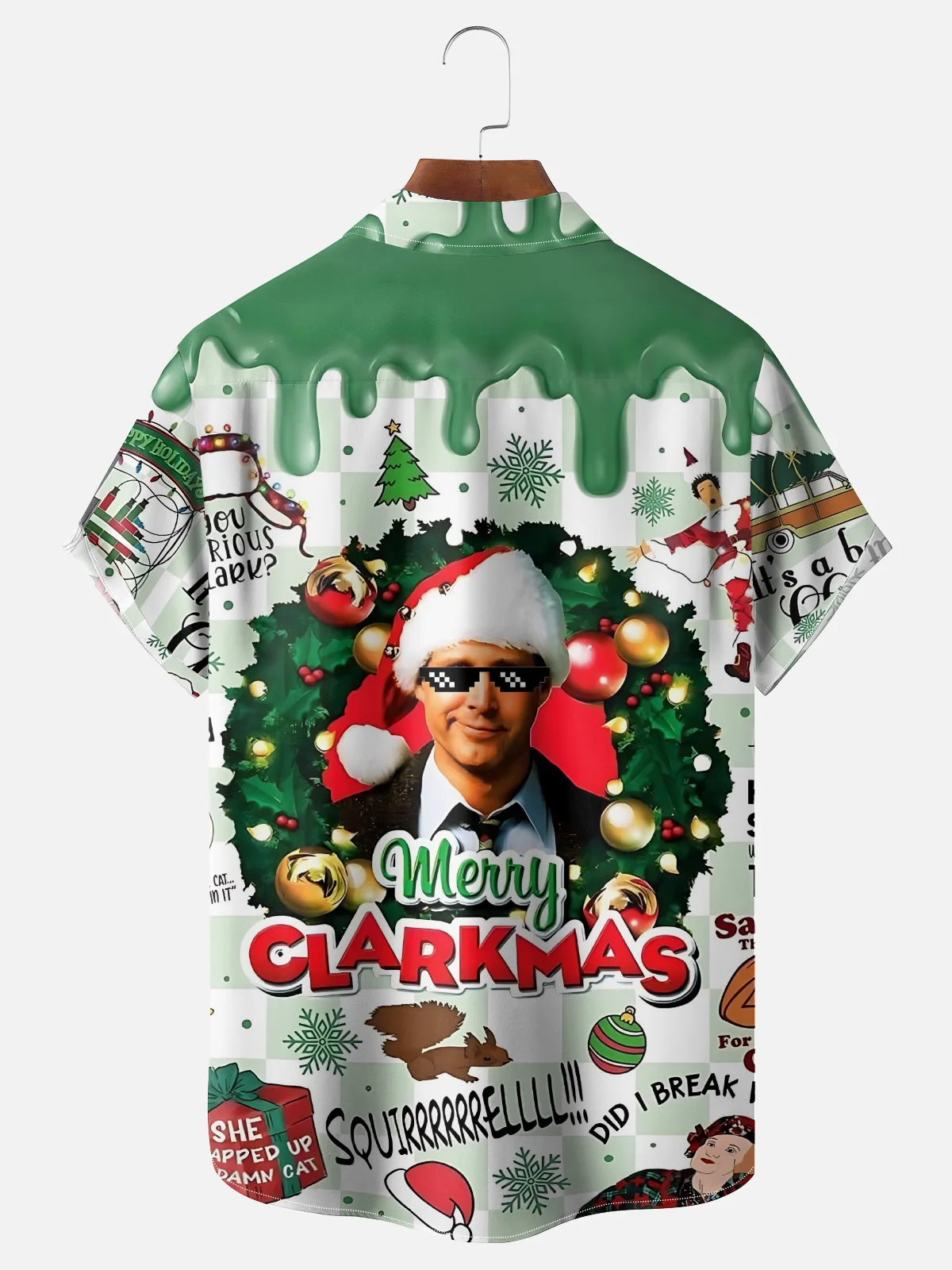 Moisture-wicking Christmas GRISWOLD Fun Chest Pocket Casual Shirt