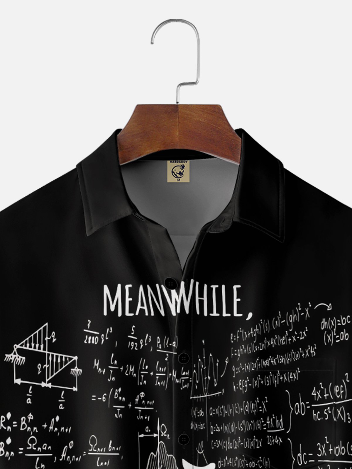 Moisture Wicking Fun Math Meanwhile Schrödinger's Box Cat Chest Pocket Hawaiian Shirt