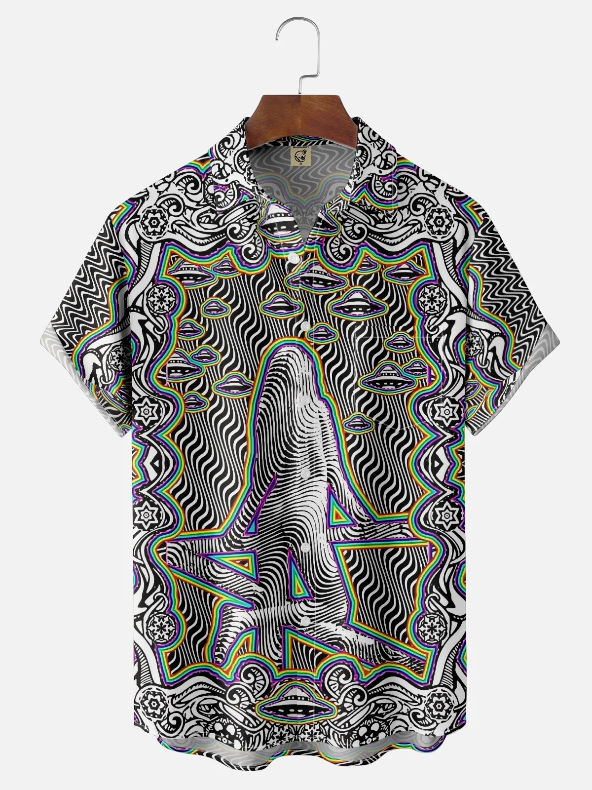 Moisture-wicking Music Festival Psychedelic Rock Punk Rock Glam Rock Chest Pocket Casual Shirt