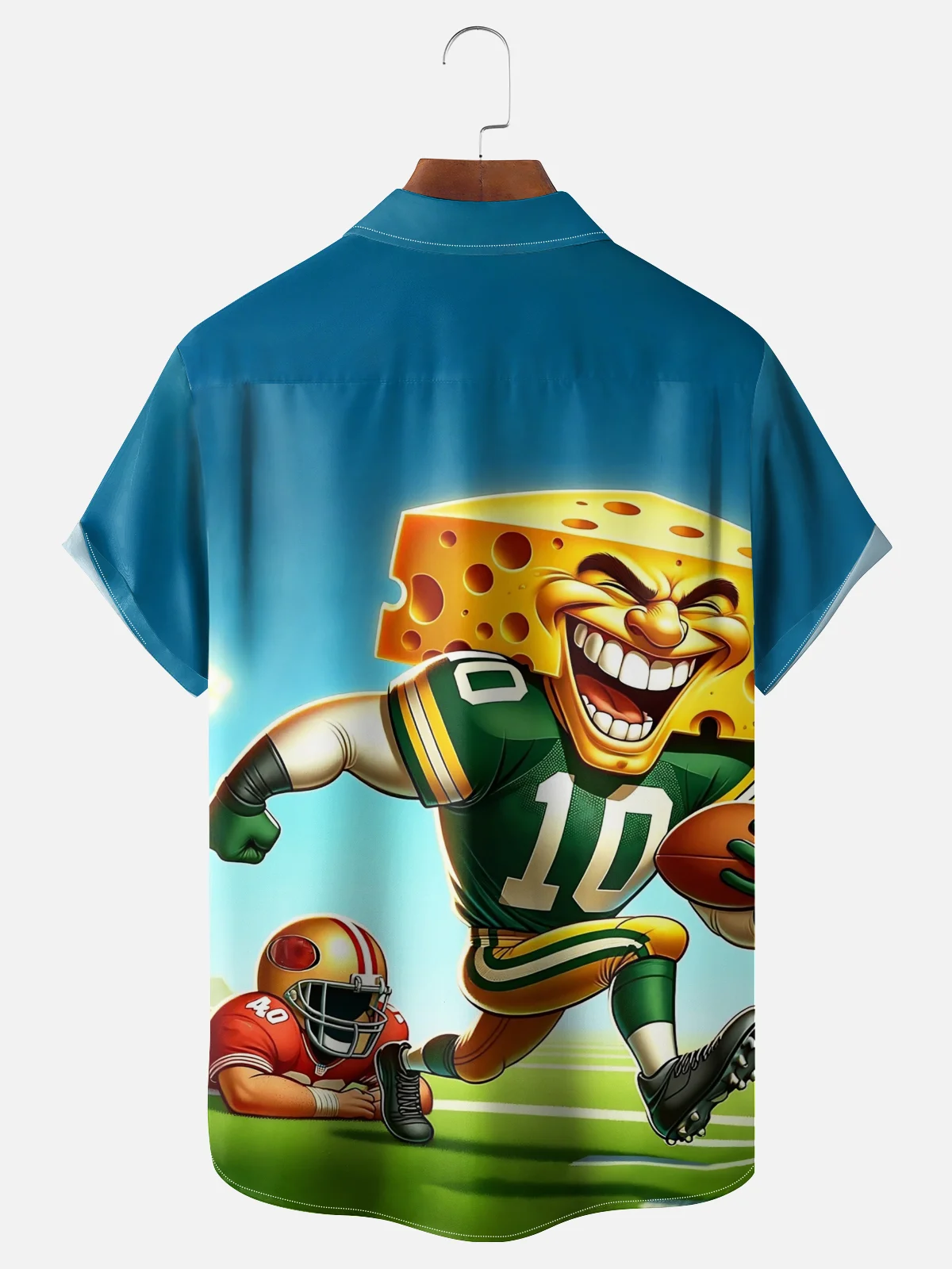 Moisture-wicking American Football Green Bay Art Packers Chest Pocket Casual Shirt