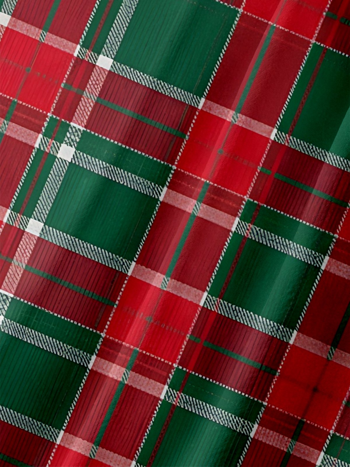 Moisture-wicking Christmas Plaid Chest Pocket Casual Shirt