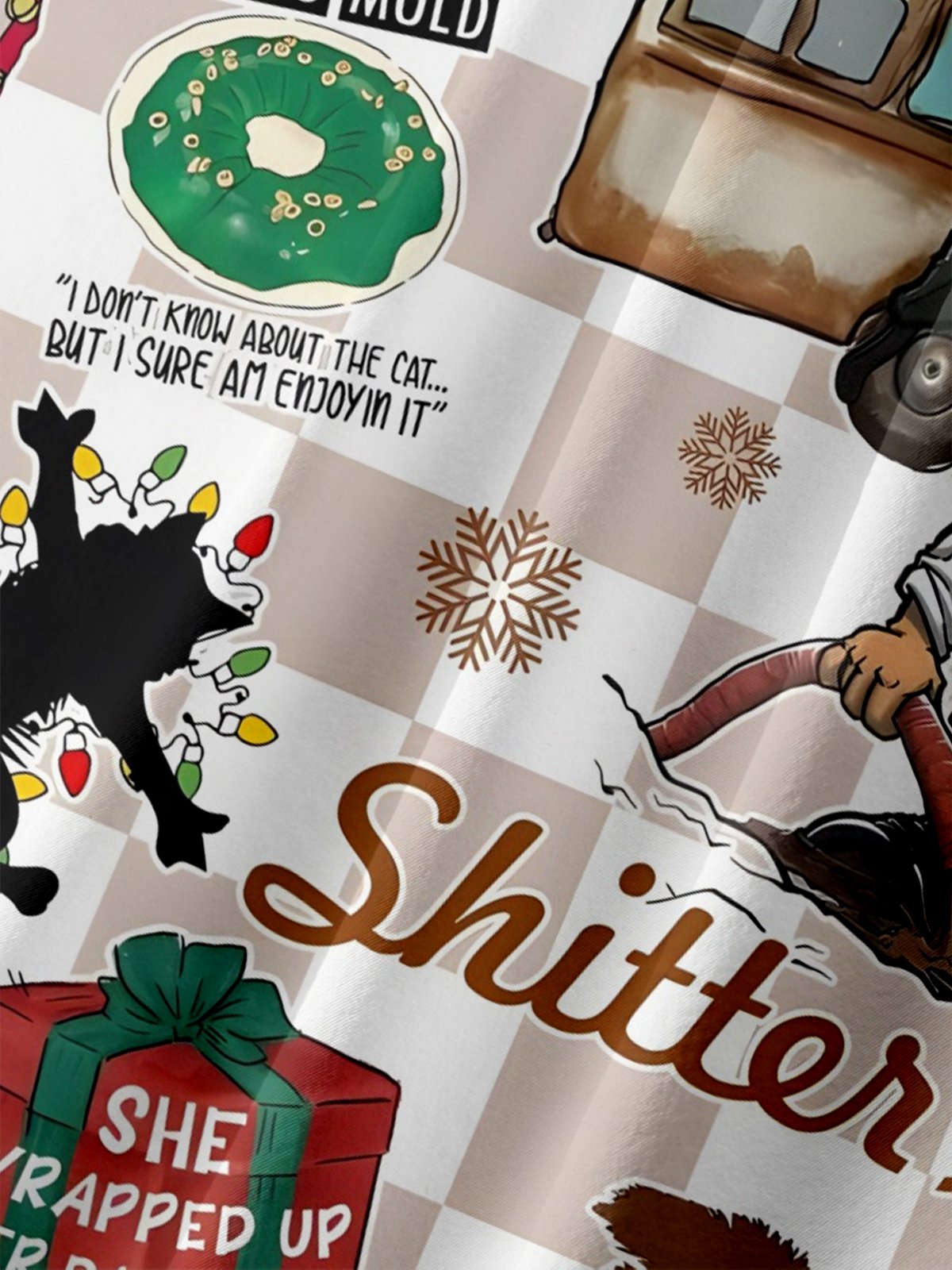 Moisture Wicking Crazy Christmas Vacation Eddie Chest Pocket Hawaiian Shirt