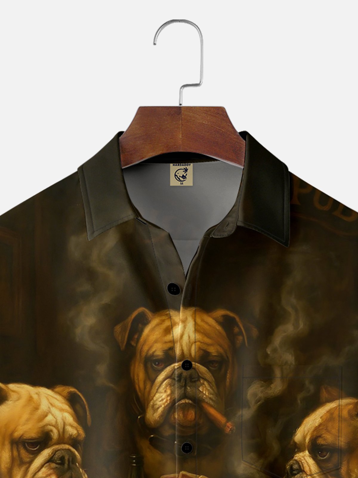 Moisture-wicking Fun Dog Poker Cards Chest Pocket Casual Shirt