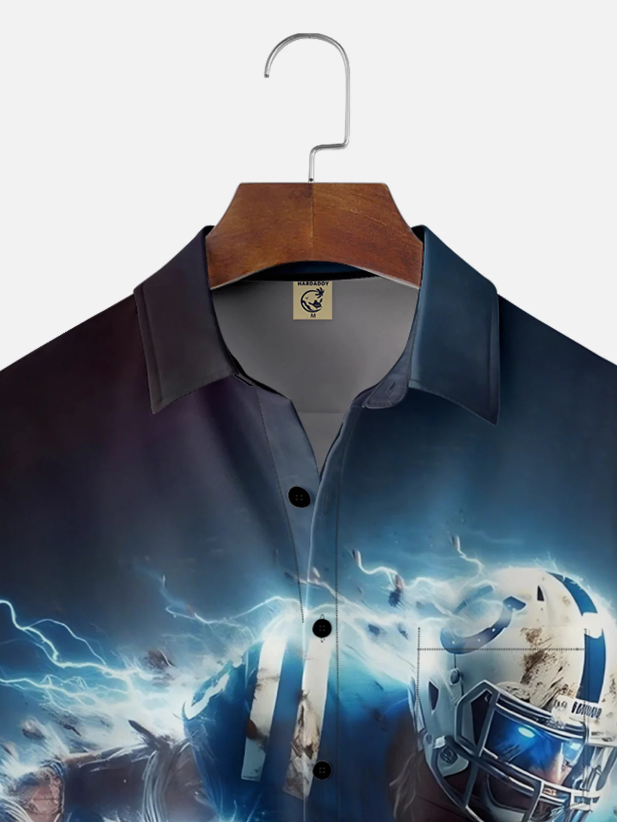 Moisture-wicking American Football Polis Art Pony Chest Pocket Casual Shirt