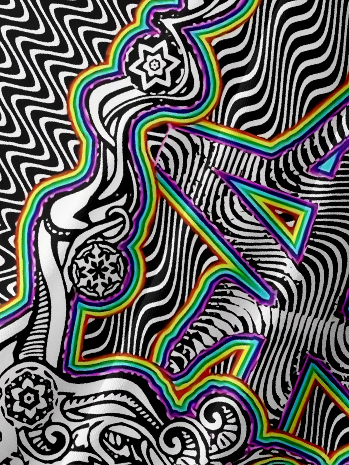 Moisture-wicking Music Festival Psychedelic Rock Punk Rock Glam Rock Chest Pocket Casual Shirt