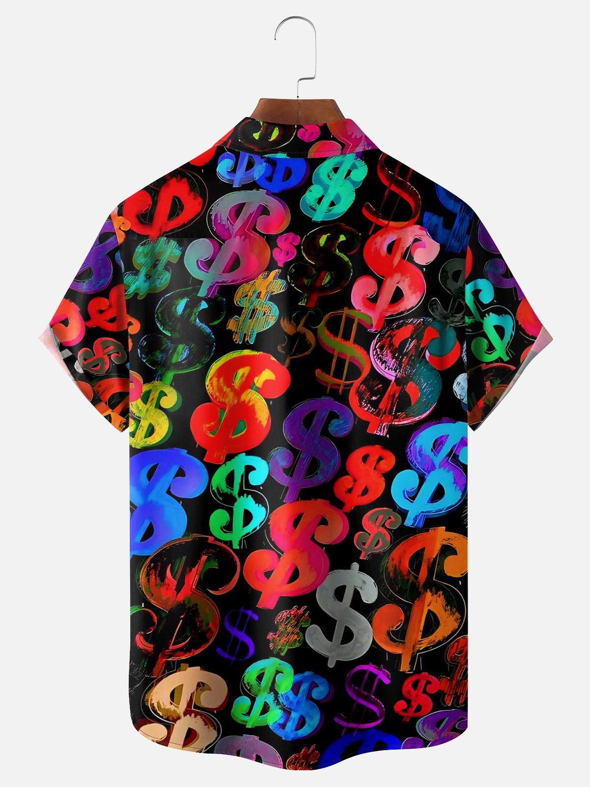 Moisture-wicking Music Festival Fun Hip-Hop Rock Coins Chest Pocket Casual Shirt