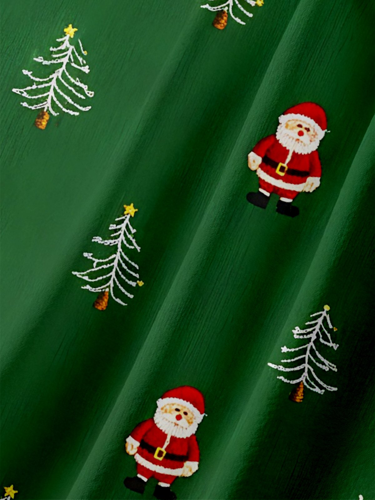 Moisture-wicking Christmas Santa Claus Reindeer Chest Pocket Casual Shirt