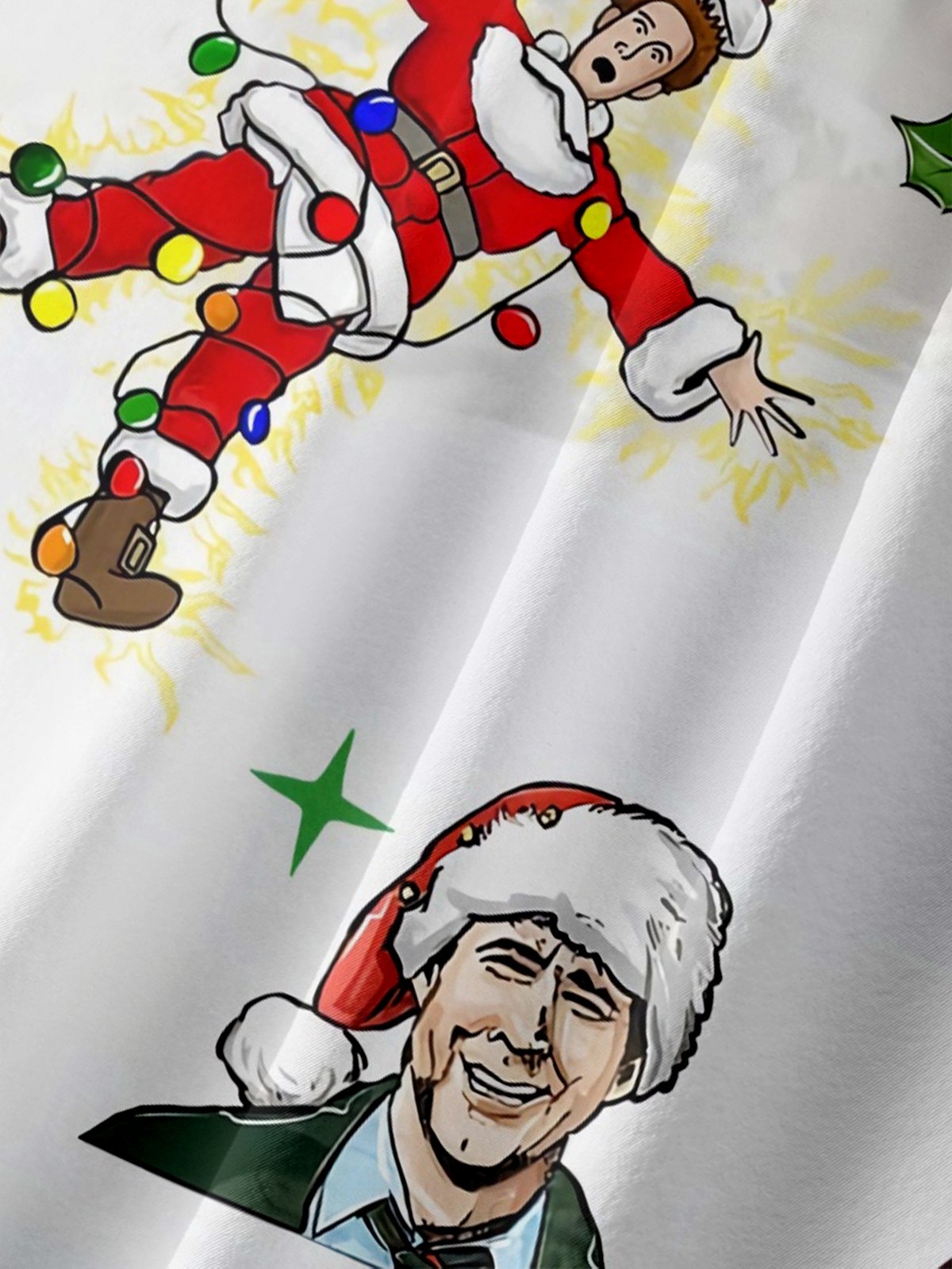 Moisture Wicking Crazy Christmas Vacation Eddie Chest Pocket Hawaiian Shirt