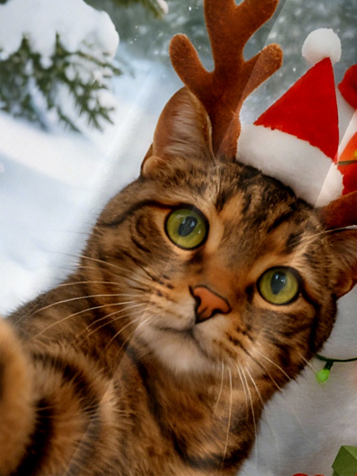 Moisture Wicking Fun Christmas Cat Selfie Bigfoot Alien Snowman Chest Pocket Hawaiian Shirt