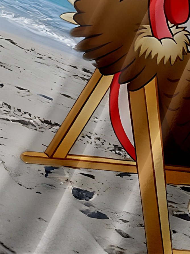 Tall Size Moisture Wicking Thanksgiving Fun Turkey Beach Vacation Chest Pocket Hawaiian Shirt