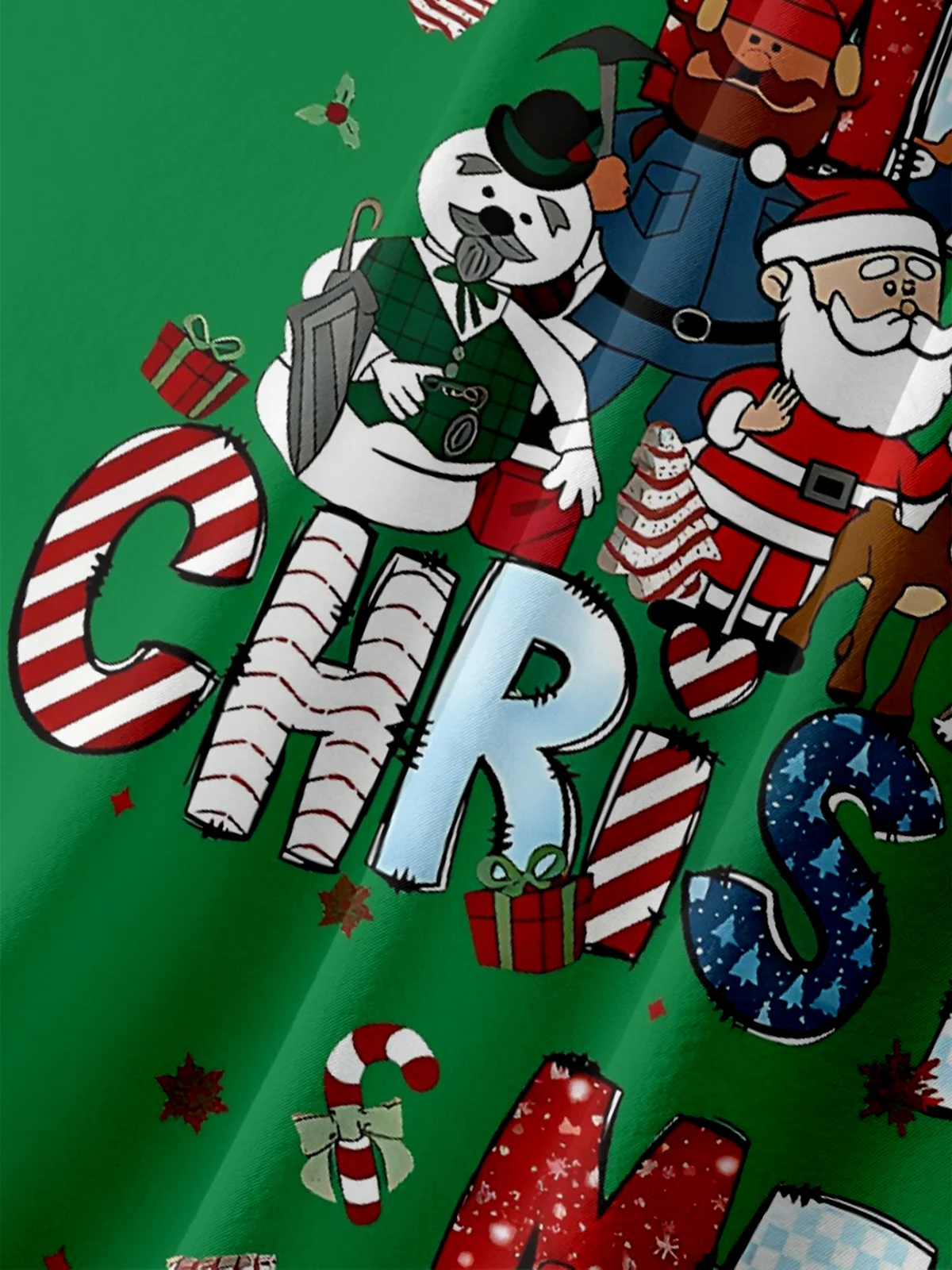 Moisture Wicking Christmas Rudolph Chest Pocket Hawaiian Shirt