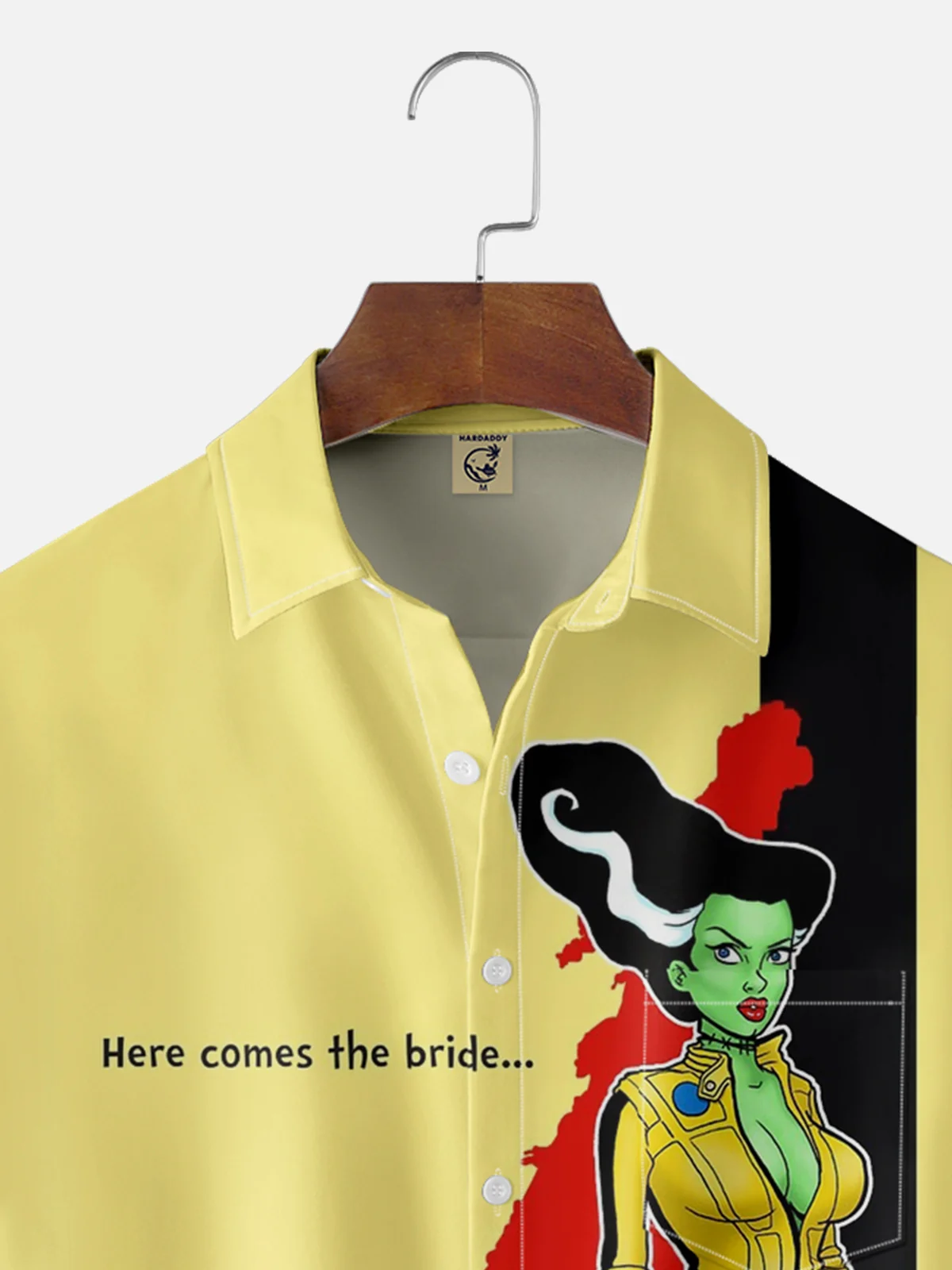 Moisture-wicking Here Comes The Bride Chest Pocket Bowling Shirt