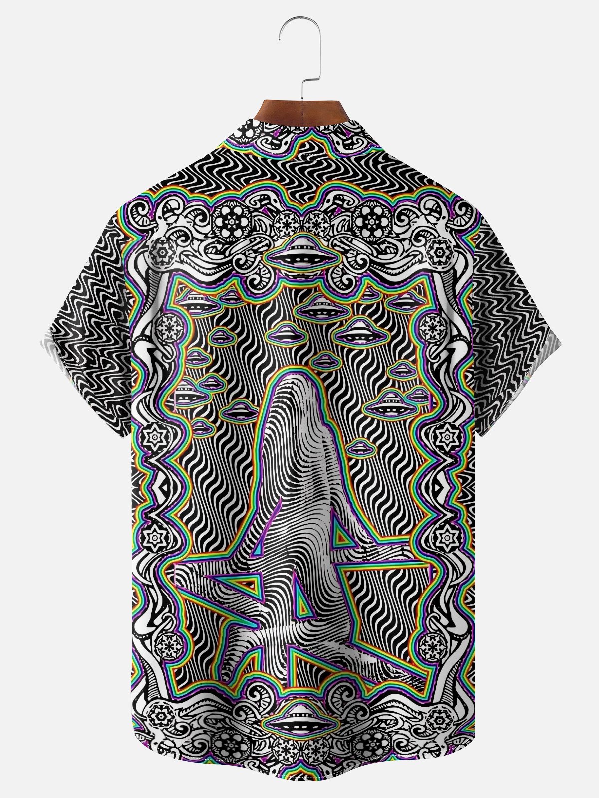 Moisture-wicking Music Festival Psychedelic Rock Punk Rock Glam Rock Chest Pocket Casual Shirt