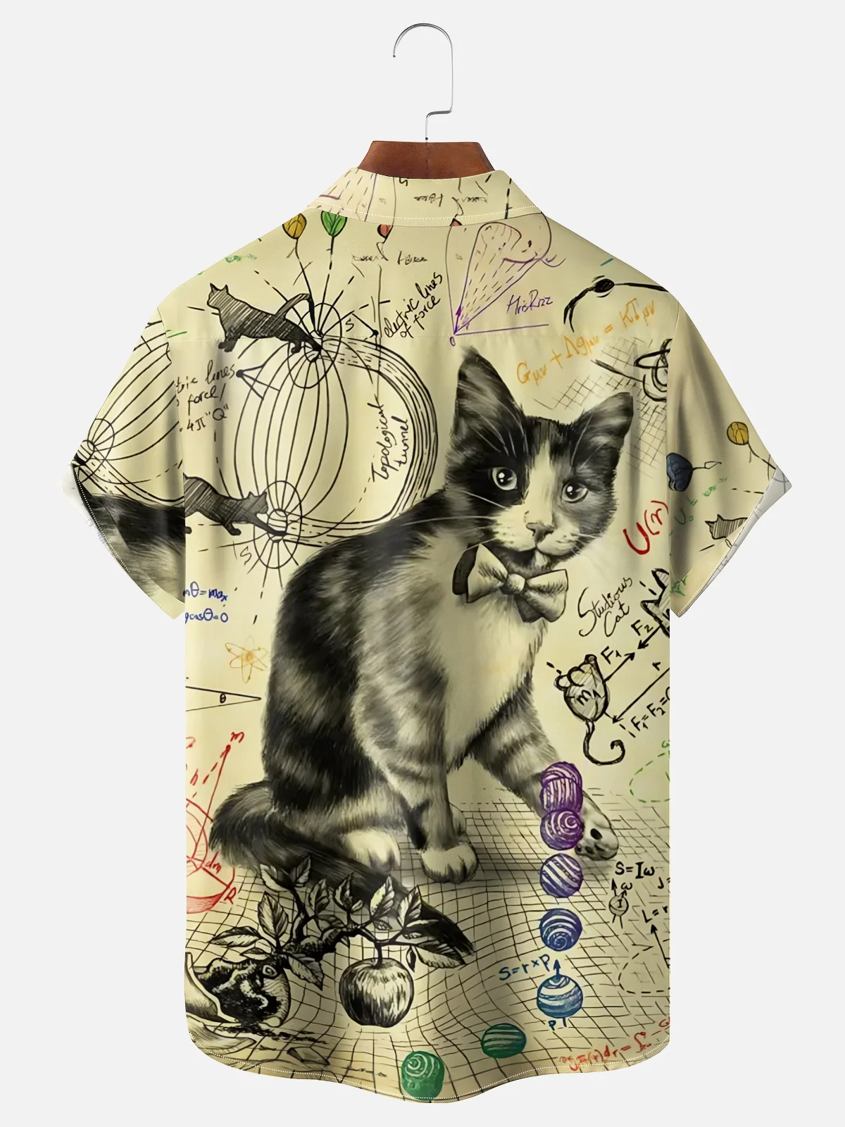 Moisture Wicking Schrödinger's Box Cat Chest Pocket, Hawaiian Shirt