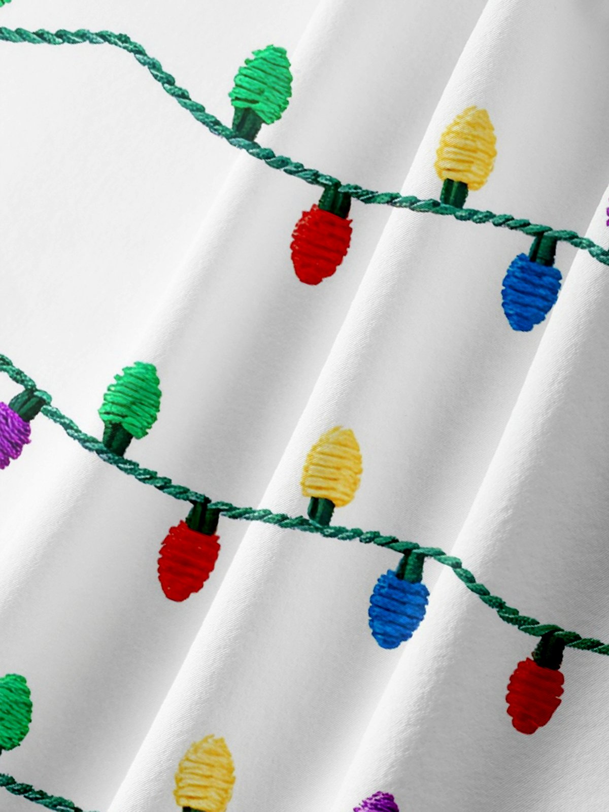 Moisture-wicking Christmas Lighting Chest Pocket Holiday Shirt