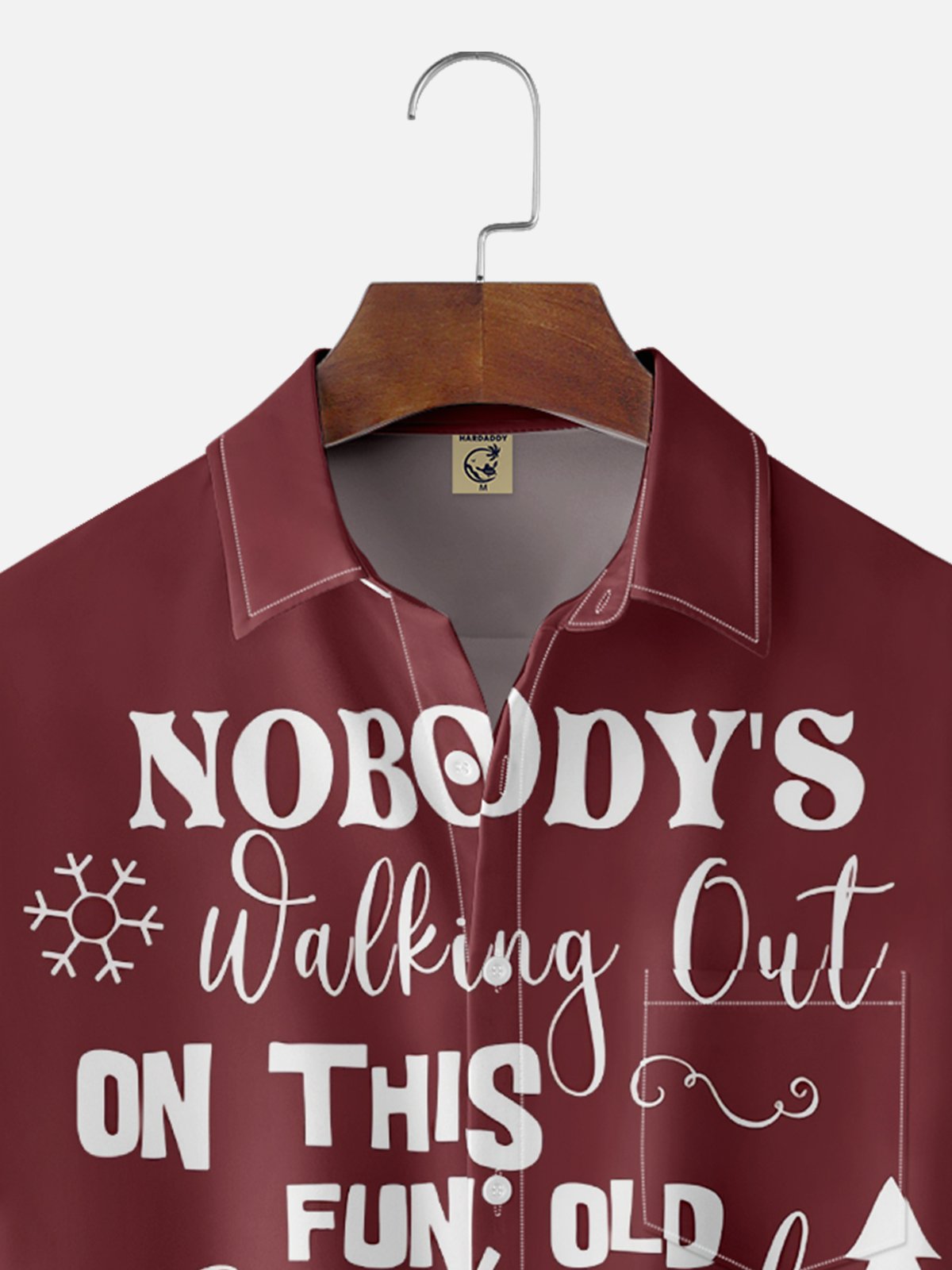 Moisture Wicking  No One Will Leave This Fun Vintage-StyleFamily Christmas Chest Pocket Hawaiian Shirt.