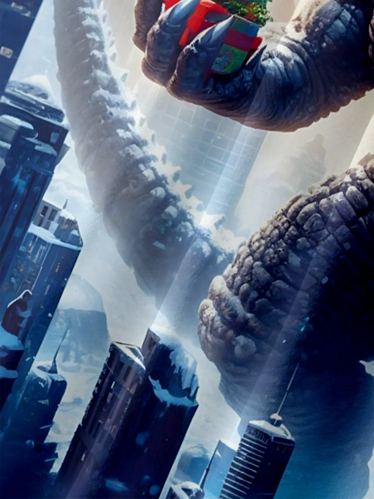 Moisture-wicking Christmas Fun Godzilla Christmas Tree Chest Pocket Casual Shirt