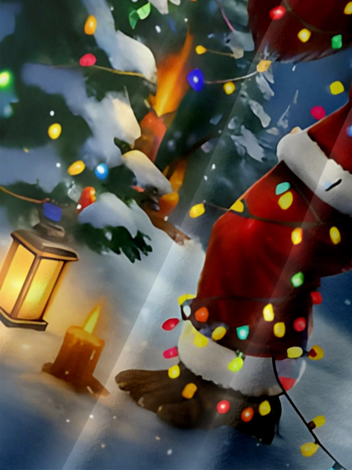 Moisture Wicking Merry Christmas Bigfoot Chest Pocket Hawaiian Shirt