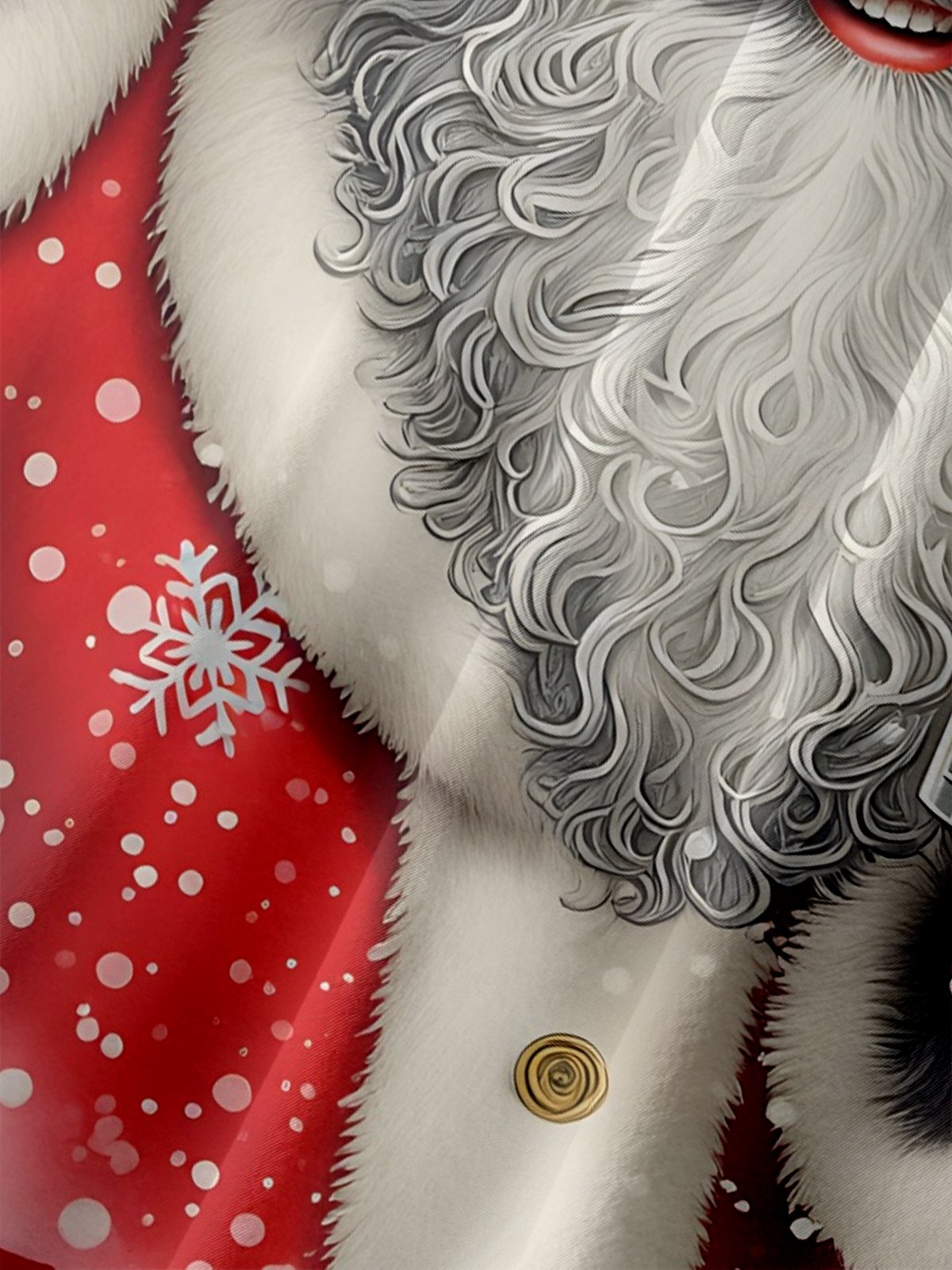 Moisture-Wicking Santa Claus Beer Chest Pocket Hawaiian Shirt