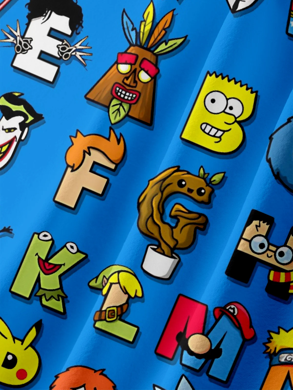 Moisture Wicking Fun 26-Letter Hawaiian Shirt with Chest Pocket