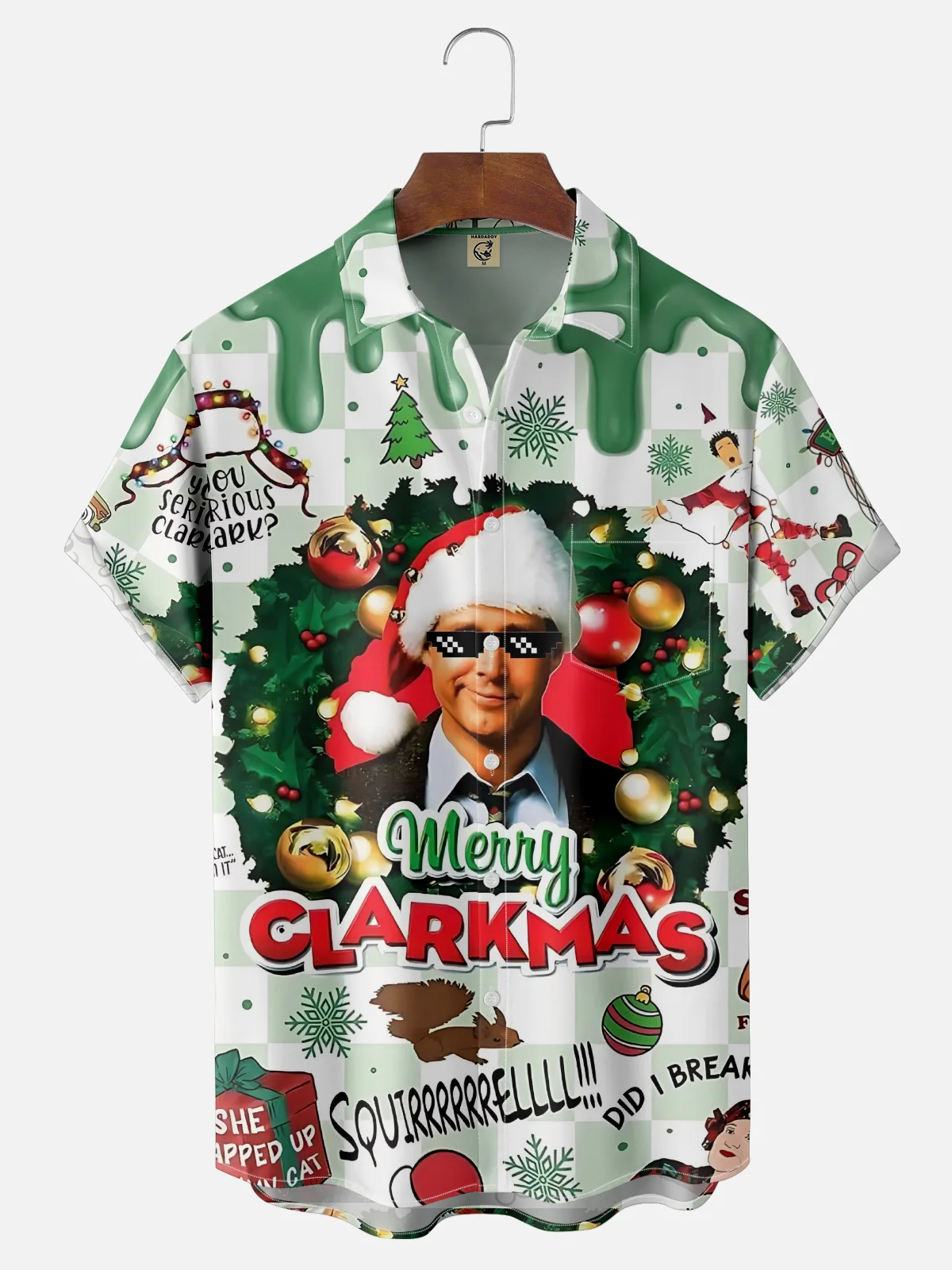 Moisture-wicking Christmas GRISWOLD Fun Chest Pocket Casual Shirt