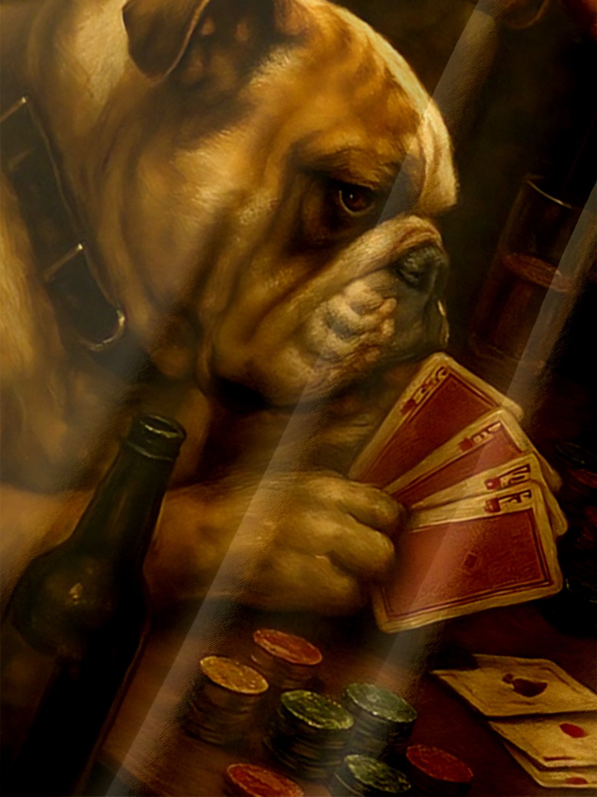 Moisture-wicking Fun Dog Poker Cards Chest Pocket Casual Shirt