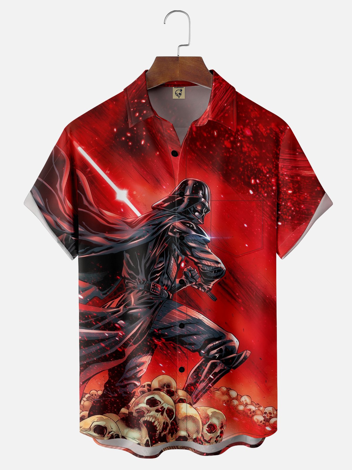 Moisture-wicking Stars Universe Skull Chest Pocket Casual Shirt