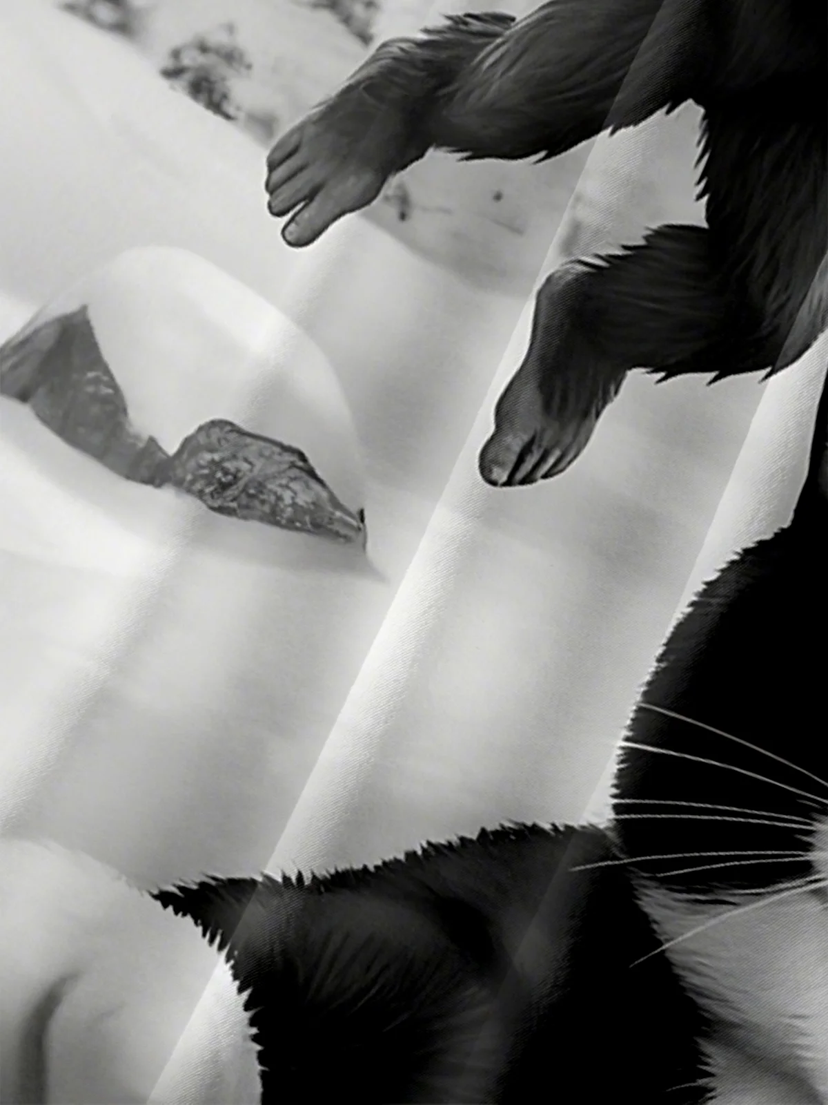 Moisture Wicking Fun Christmas Cat Selfie Bigfoot Alien Chest Pocket Hawaiian Shirt