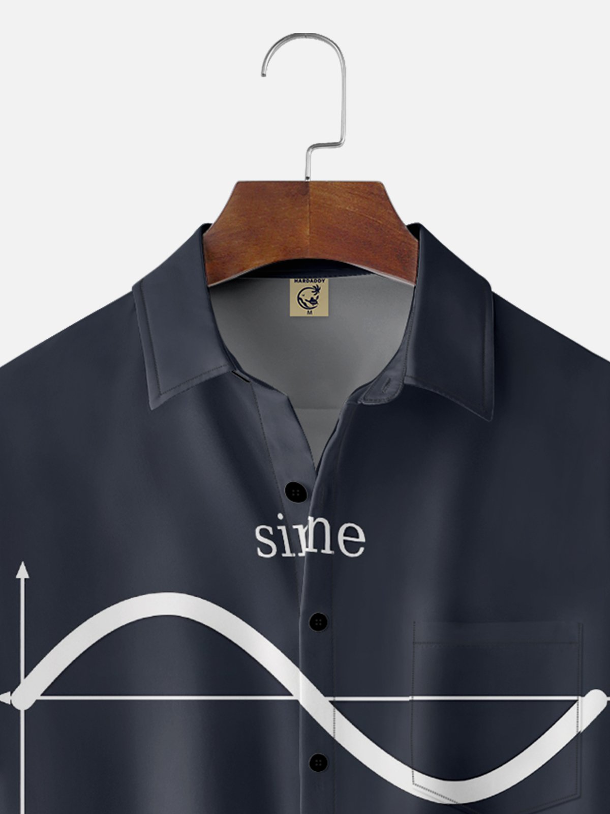 Moisture Wicking Fun Math Pun Elements Sine Cowsine Chest Pocket Hawaiian Shirt
