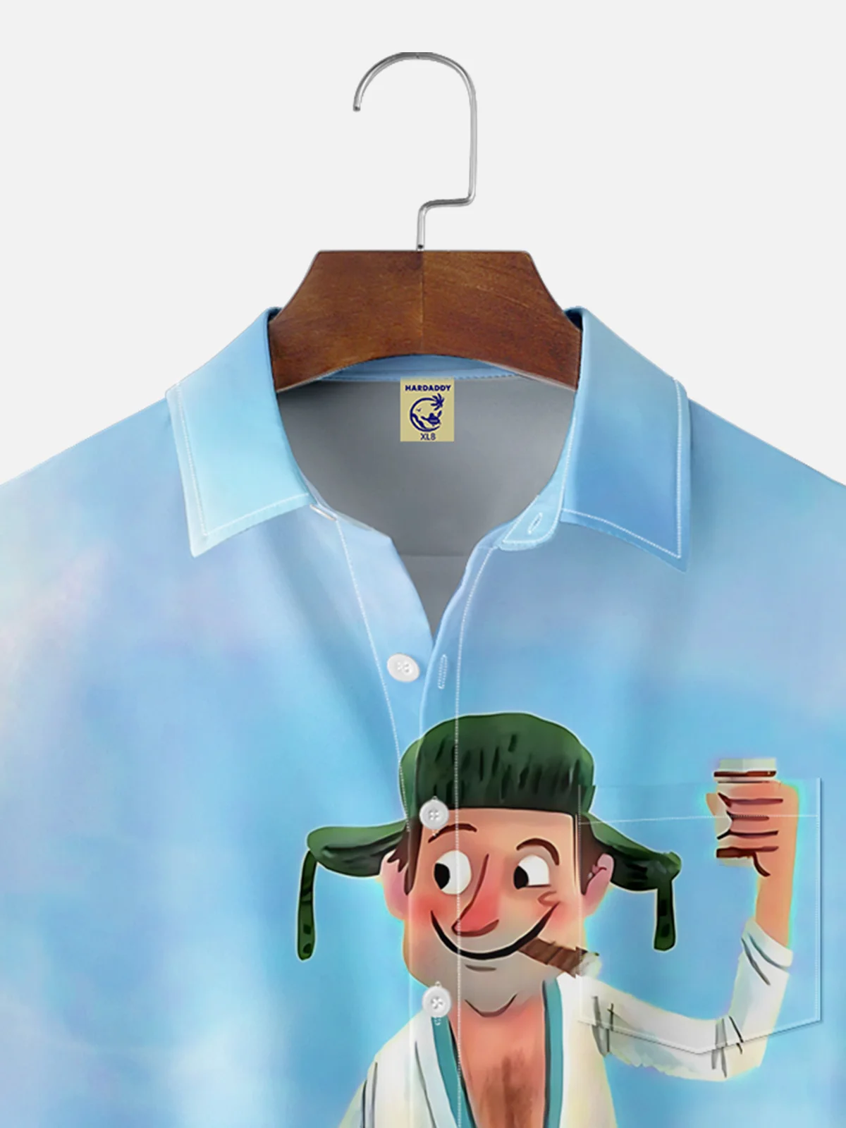 Big Size Moisture Wicking Crazy Christmas Vacation Eddie Chest Pocket Hawaiian Shirt